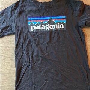Patagonia Black Tee with Vibrant Logo